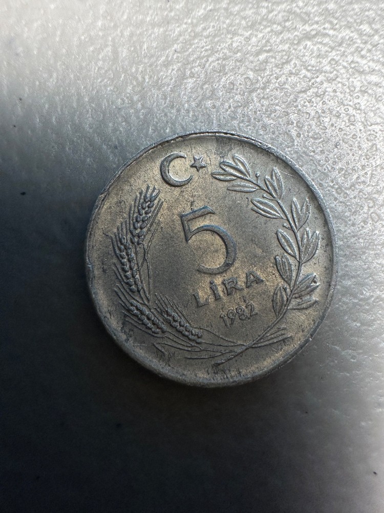 1982 Turkey 5 Lira Coin