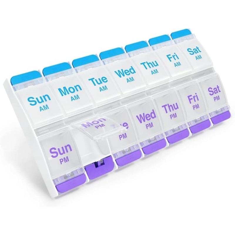 Easy Open Pill Organizer Arthritis Friendly Durable Storage Medication Planner