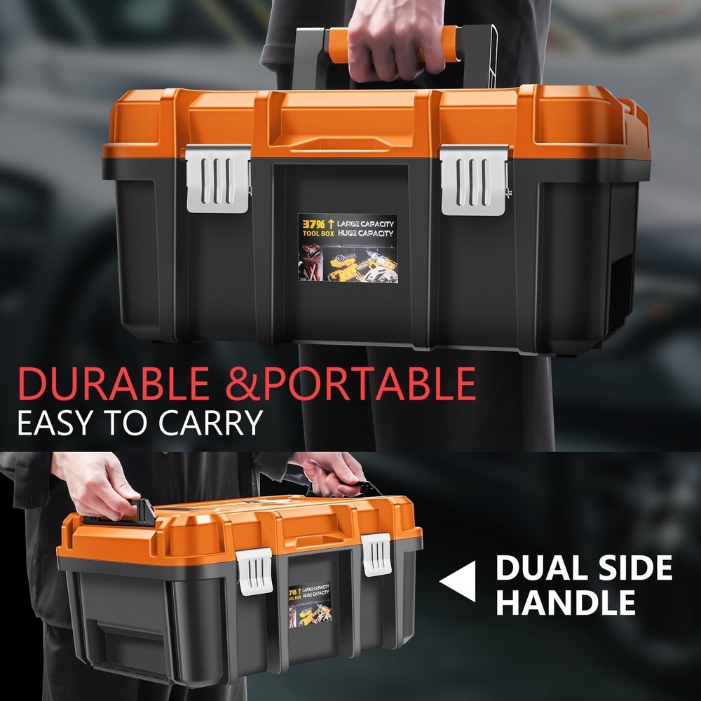 PM PERFORMOTOR 2pcs Tool Boxes Set - Lockable Organizer Storage Portable Tool...