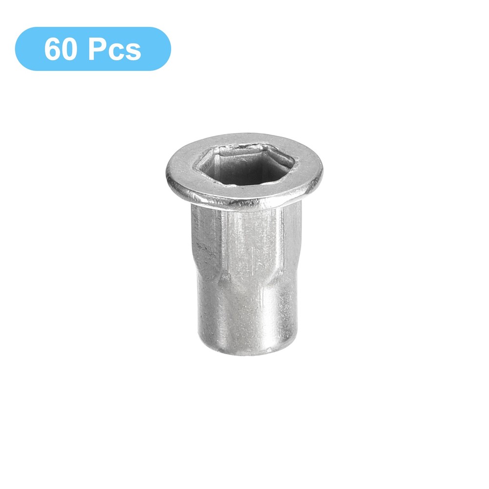 M3 Half Hex Body Rivet Nuts, 60pcs 304 Stainless Steel Threaded Insert Nuts