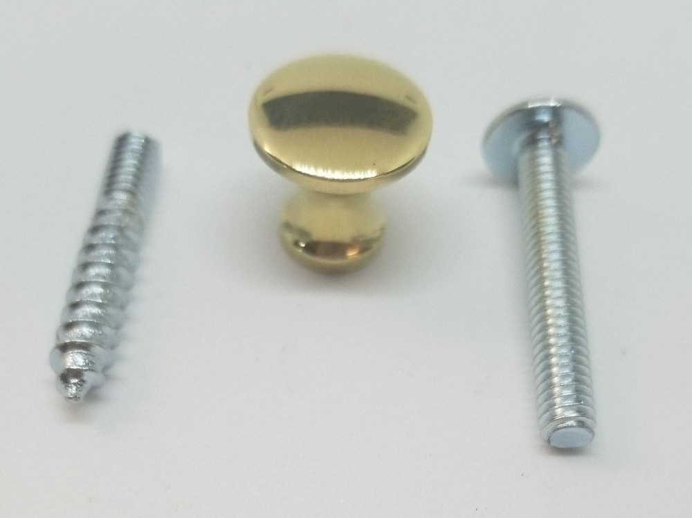 1/2" Polished Turned Solid Brass BOOKCASE Knob desk small cabinet drawer pull...