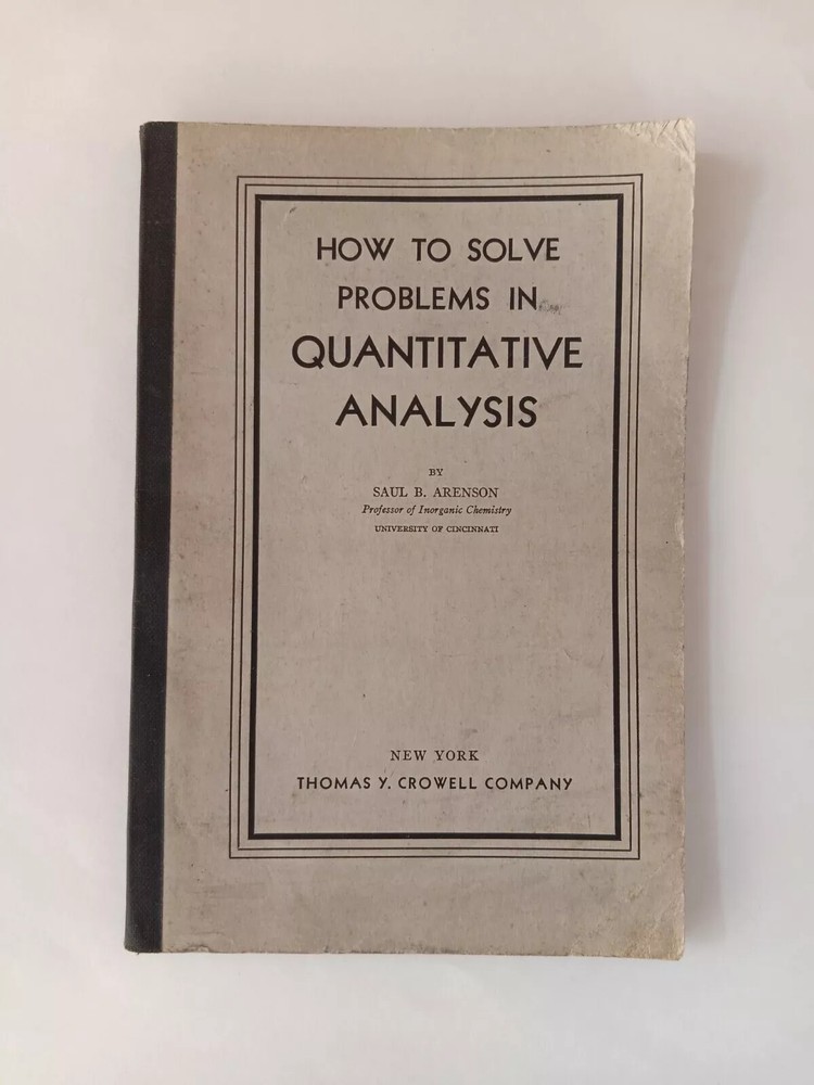 1942 How To Solve Problems In Quantitative Analysis Saul Arenson Vintage PB