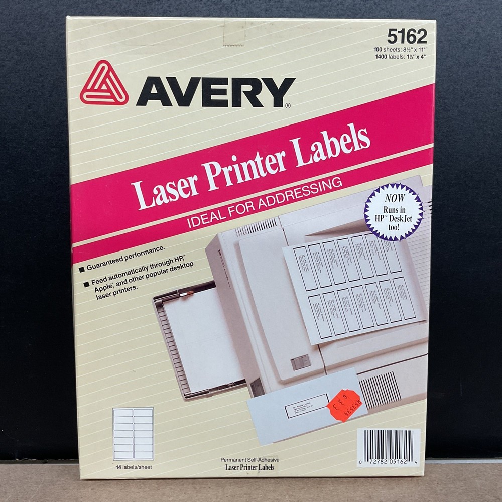 Avery Laser Printer Labels 1 1/3” X 4” Permanent Self-Adhesive - Open Box