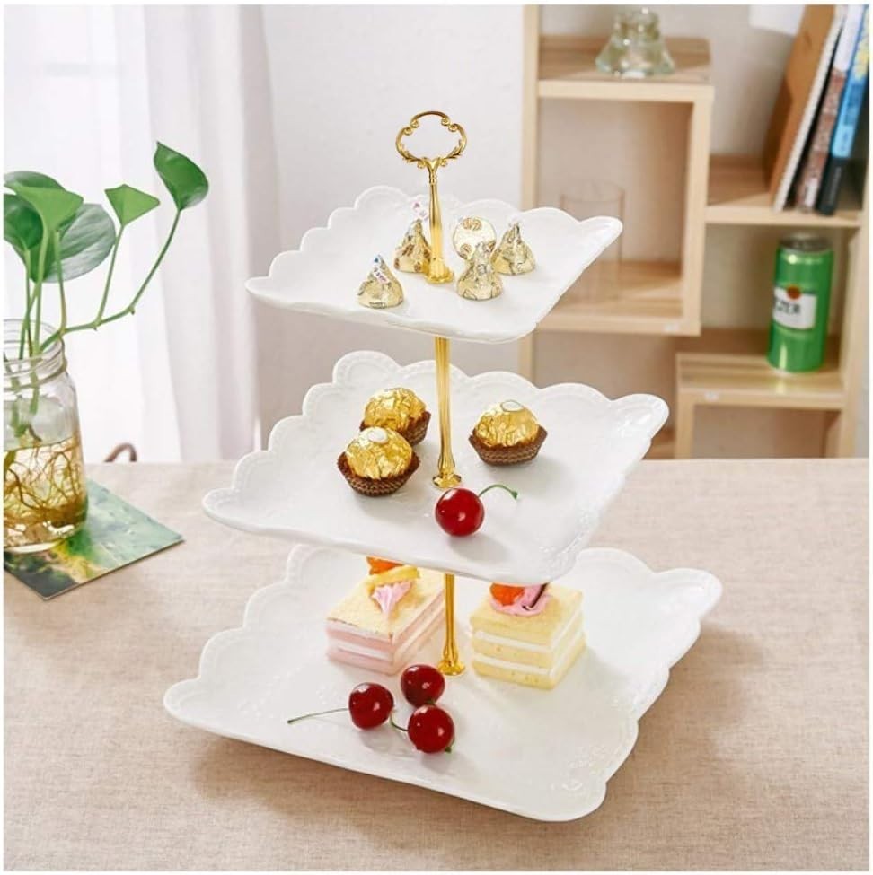 Elegant 3-Tier Porcelain Cupcake Stand