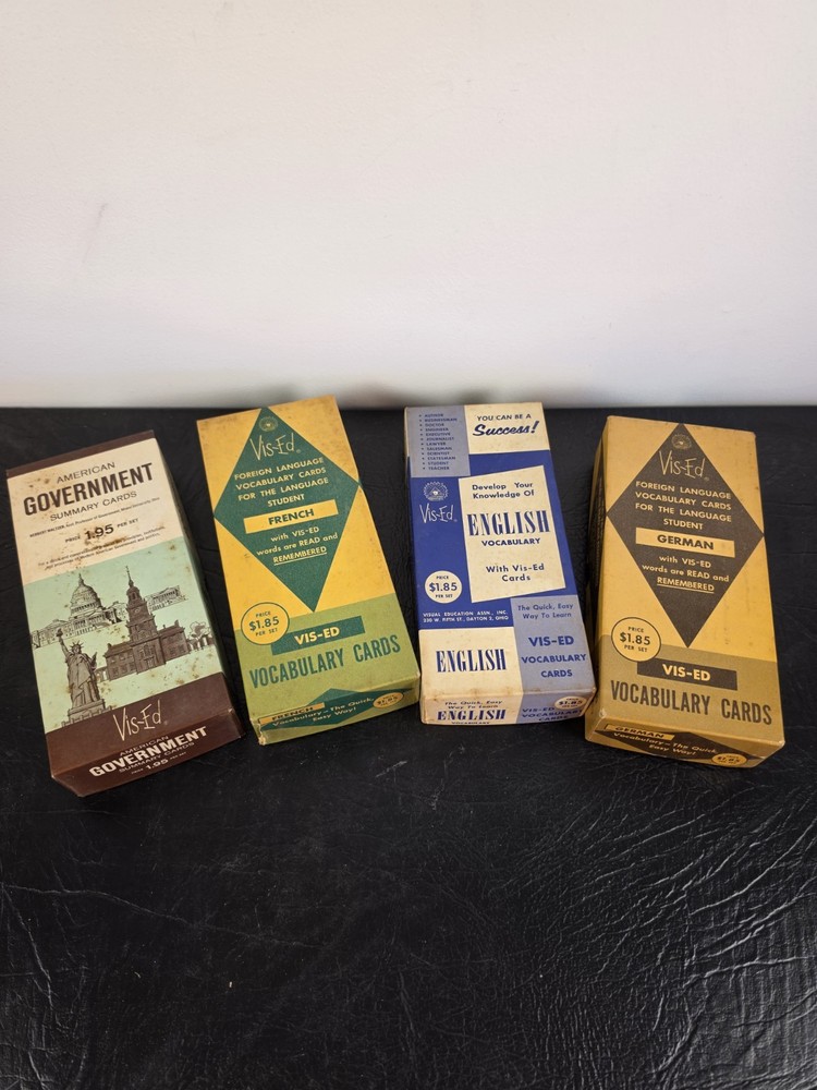 Vintage  Vis-Ed Summary Cards FLASH CARDS