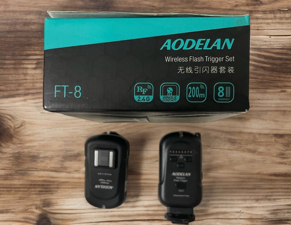 AODELAN FT-8 WIRELESS FLASH TIGGER SET TRANSMITTER & RECEIVER