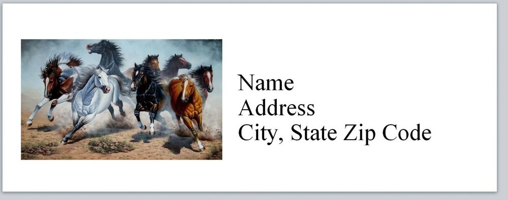 Personalized Address Labels Western Horses  (bx 624)