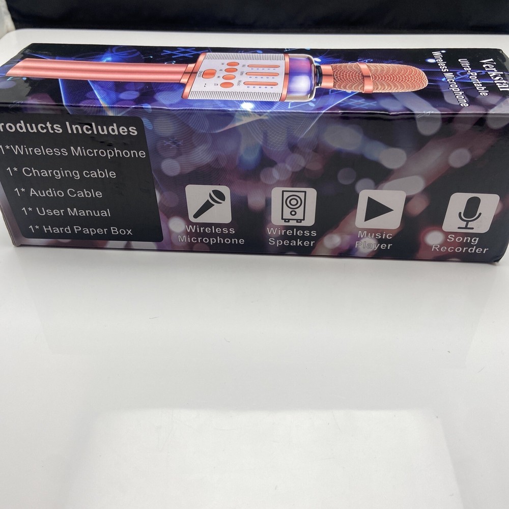 Verkstar Bluetooth karaoke Wireless Microphone USB Silver