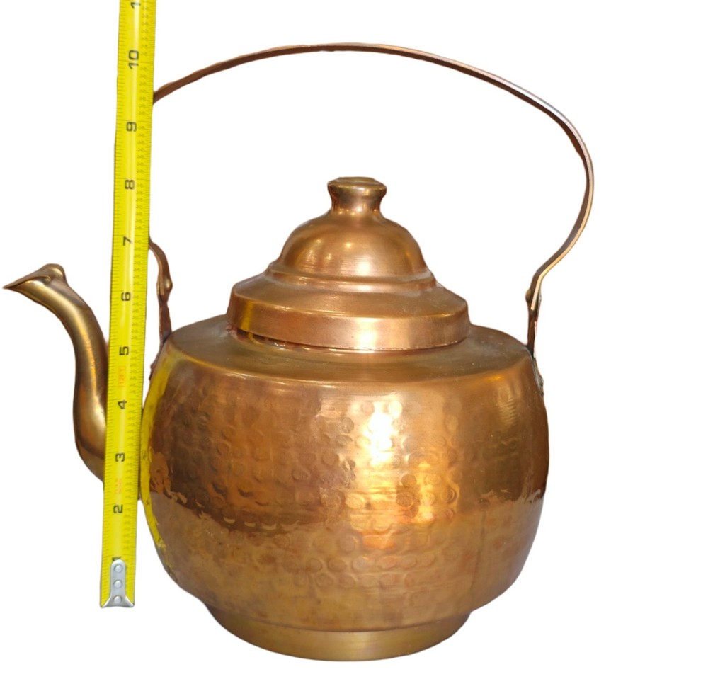 Vtg Hand Hammered Copper Teapot