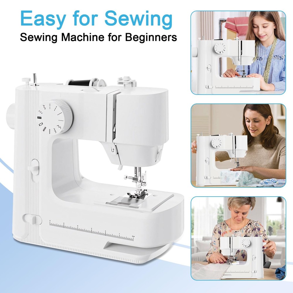 Sewing Machine, Sewing Machines for Beginners with Lights, Forward&Reverse Kn...