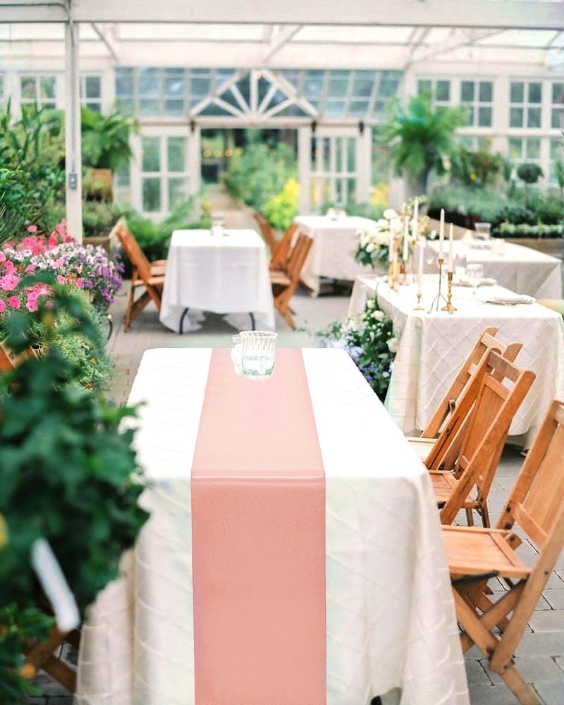 24 Pack Satin Table Runner Rose Gold12×72 Inch Bright Smooth Silk Table Runne...