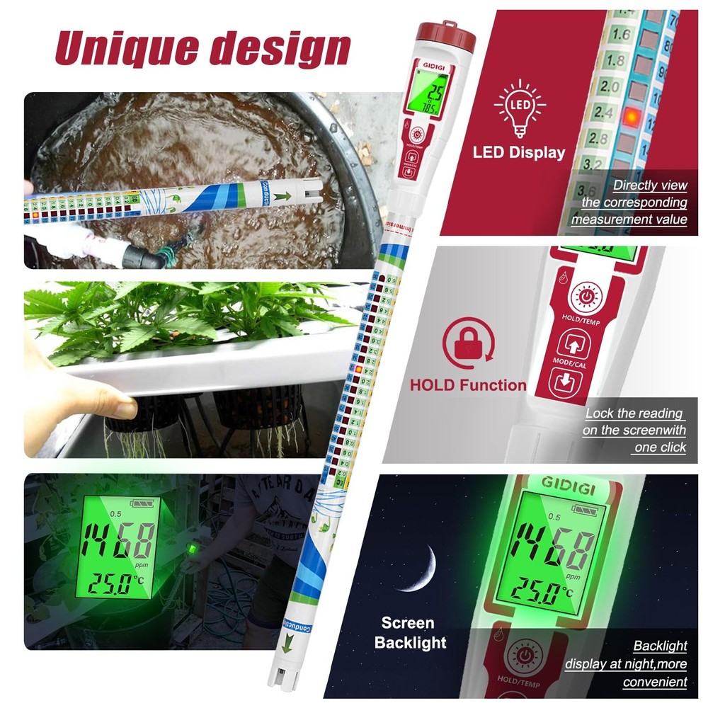Truncheon Nutrient Meter PPM Meter Hydroponics TDS Meter Digital Water Tester...