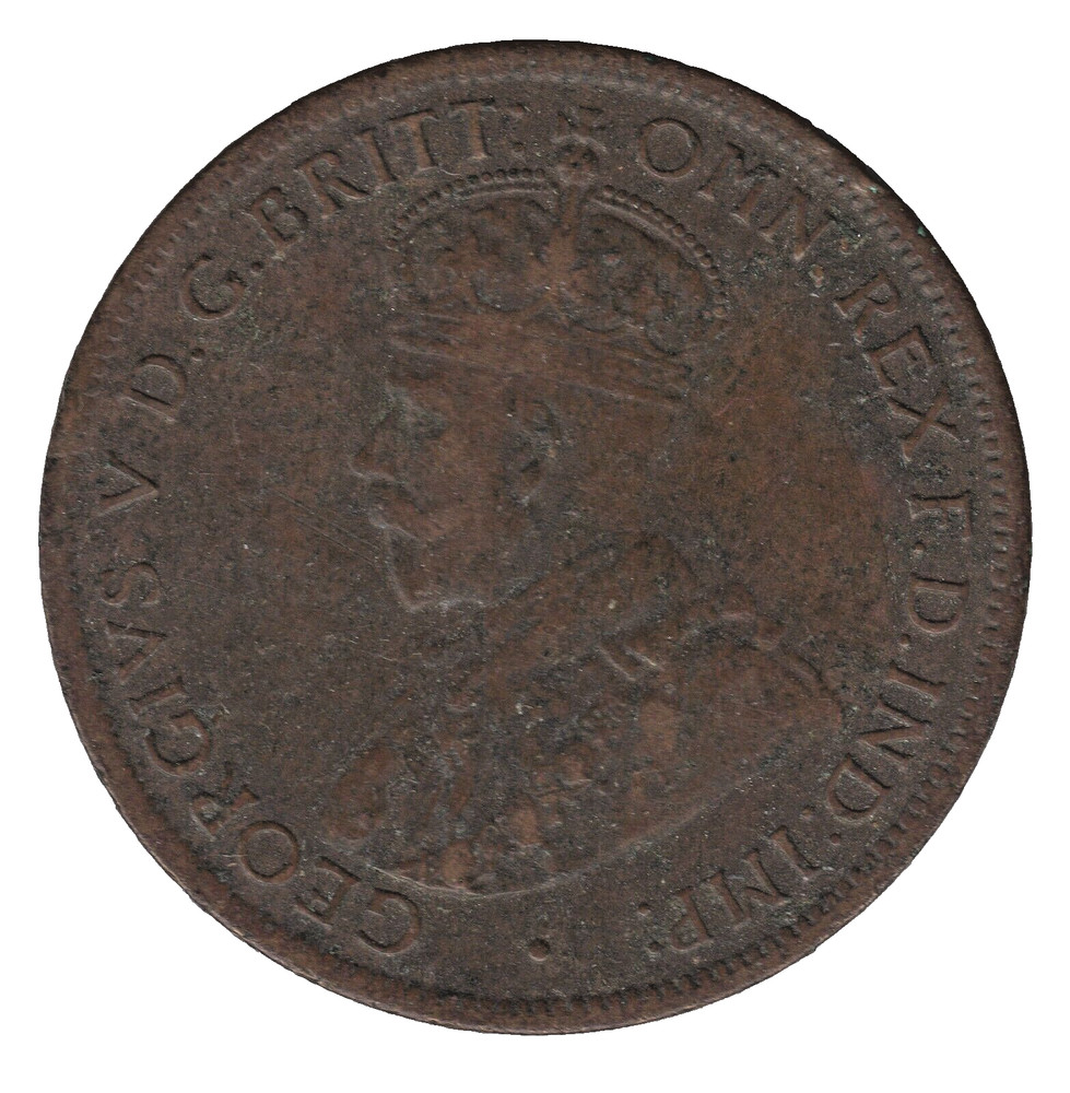 1921 Australia Half Penny Coin – George V – Commonwealth