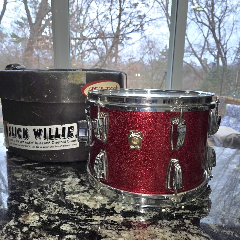 Ludwig Red Sparkle Super Classic Vintage 12" Tom Tom With Case