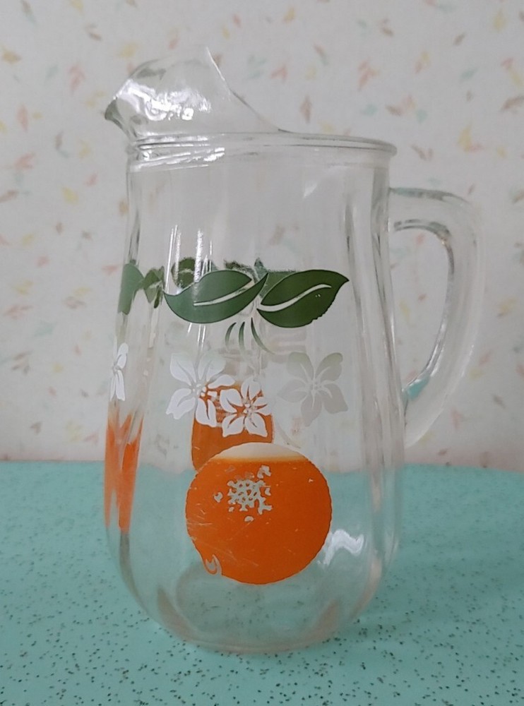 Vintage Small Glass Orange Juice Pitcher