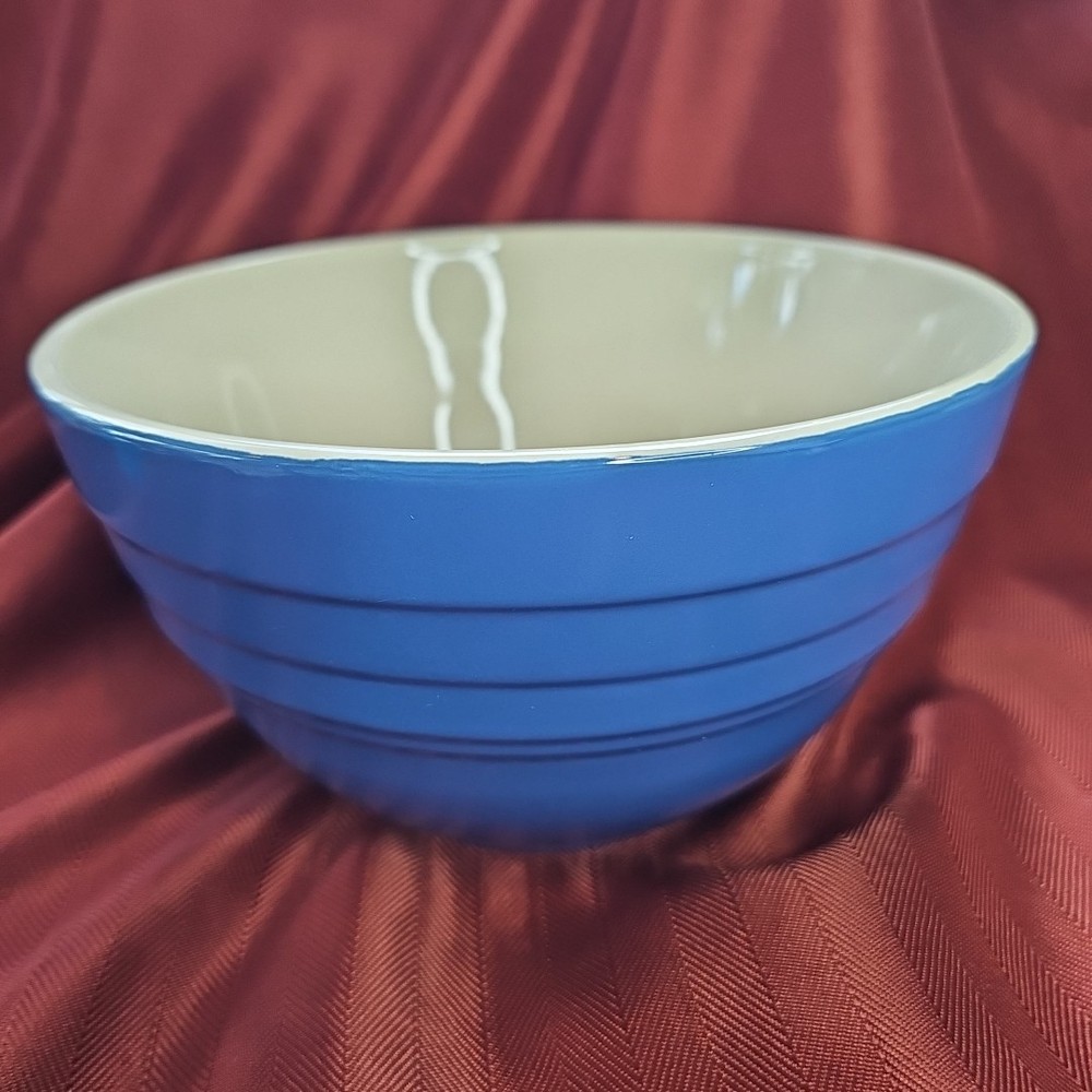 Denmark Tools for Cooks 1.5 Qt Stoneware Mixing/serving Bowl, Blue & White