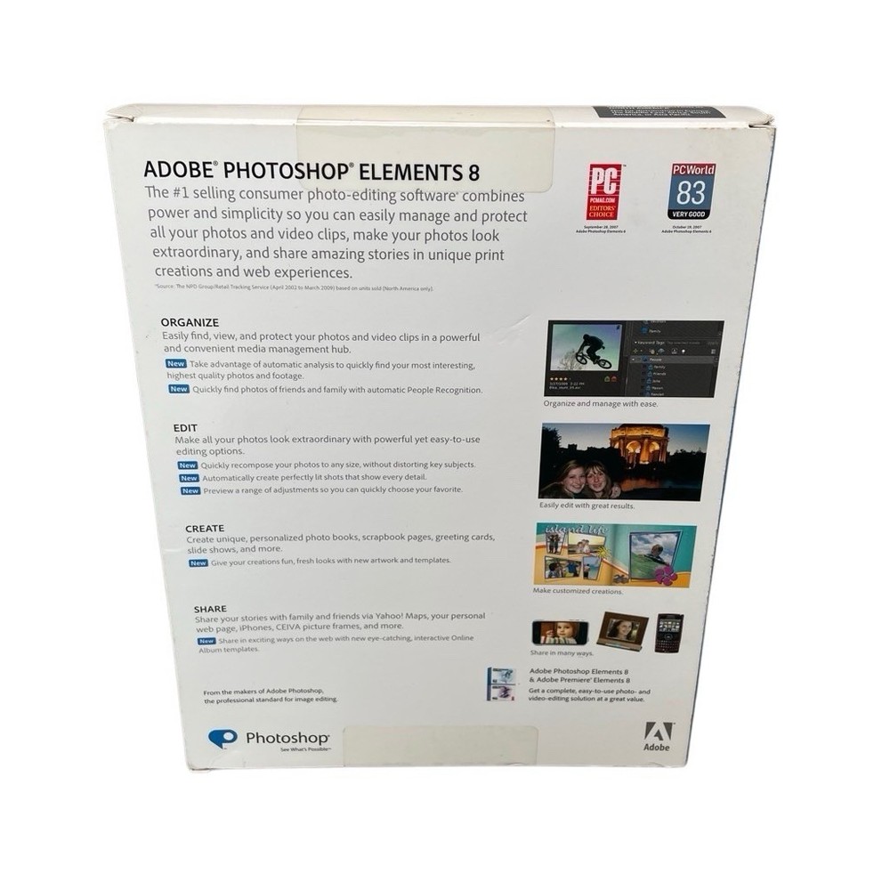 Retro Photoshop Elements 8 for Windows Photo Editing Software New Sealed READ