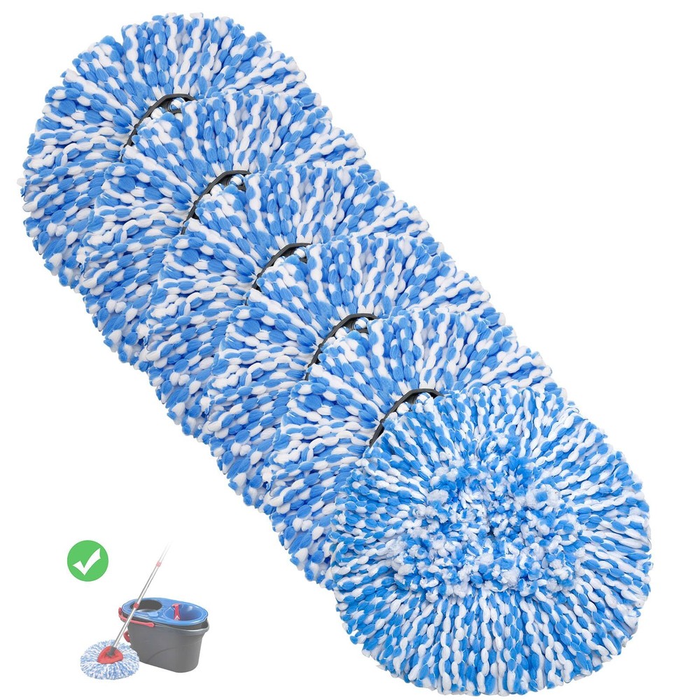 6 Pack Spin Mop Heads Replacements For Rinseclean 2 Tank Systemmicrofiber Mop Re