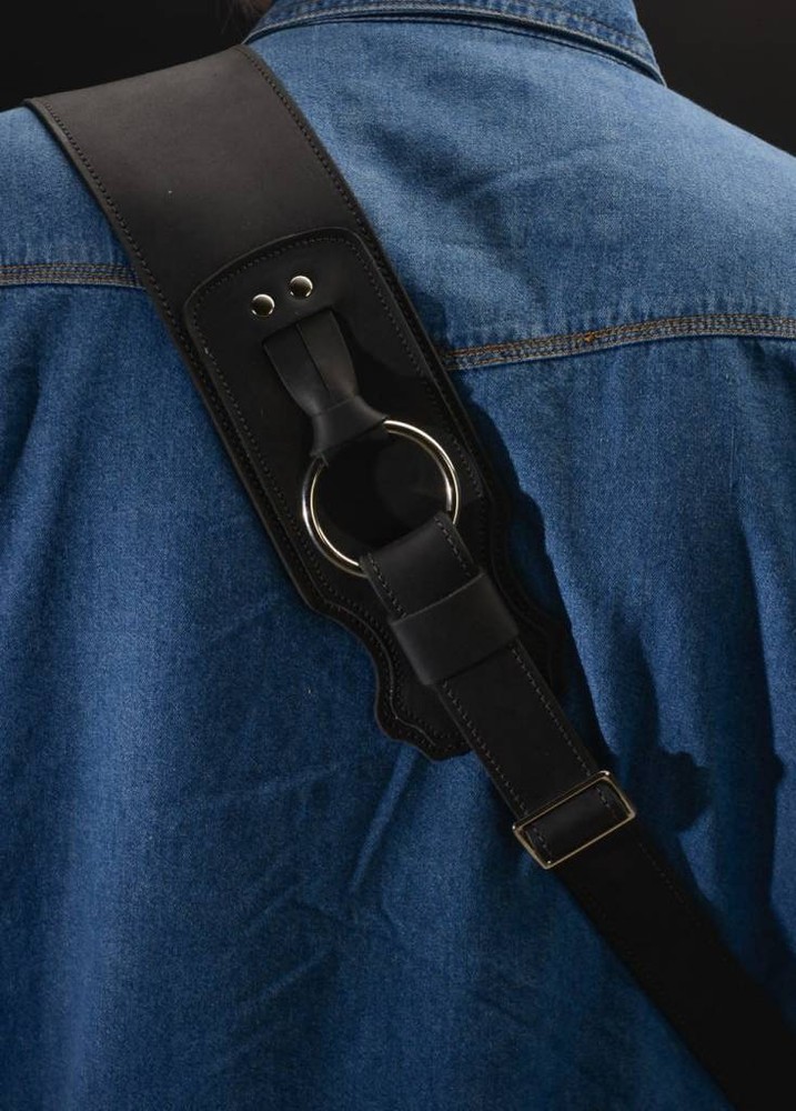 Franklin 3.5" Leather Bass Ring Strap, Cognac