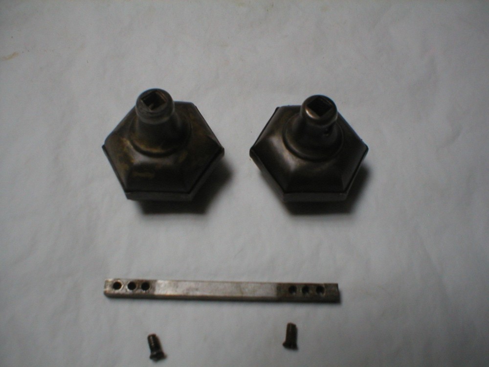 Antique Hexagon Doorknob Pair