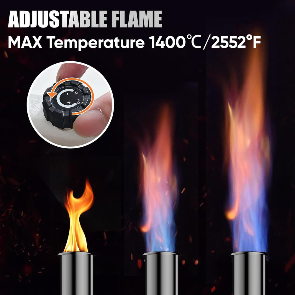 Propane Torch Gun with One-Touch Max Fire, Kitchen Blow Torch with a Safety Lock