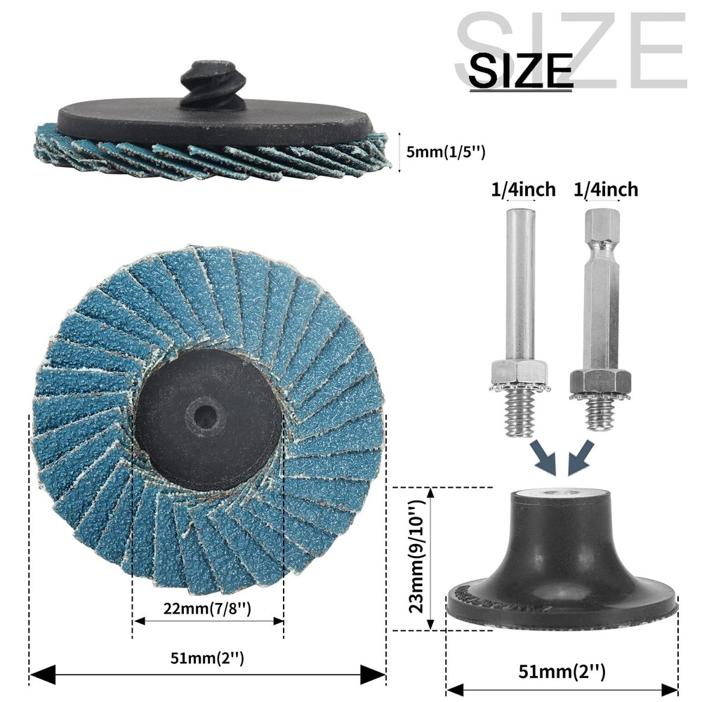 9 Pcs 2 Inch Quick Change Sanding Discs with Disc Pad Holder for Rotary Tools