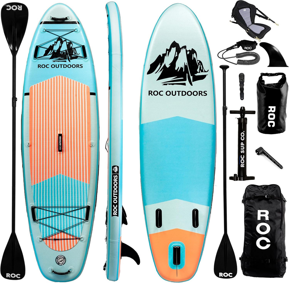10'6" Inflatable Paddle Board with Accessories - Stable & Non-Slip Deck