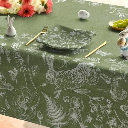 Easter Tablecloth 60×84 Inch Rectangular Easter 60" x 84" (Rectangular) Green