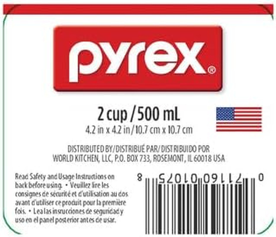 Pyrex Prepware 6001075 Measuring Cup, Red Graphics, Clear