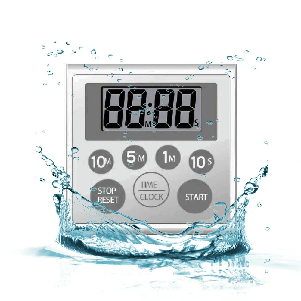 Digital Timer Waterproof Shower Timer Shower Clock Bathroom Kitchen Timer wit...
