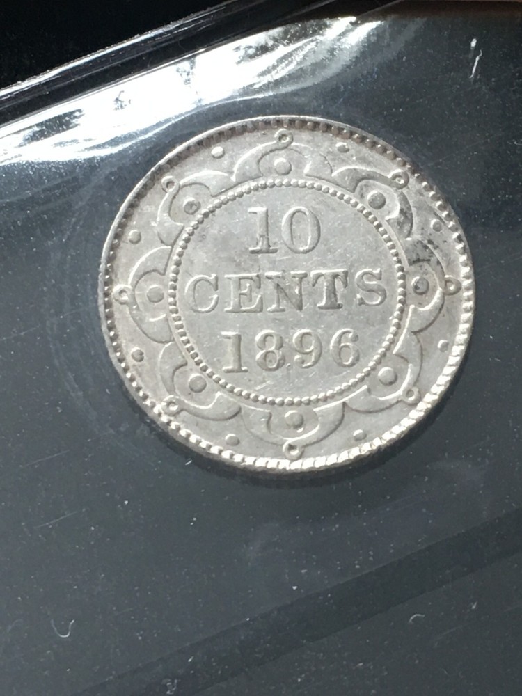 1896 ICCS Graded Newfoundland Ten Cent **EF-40**Cleaned