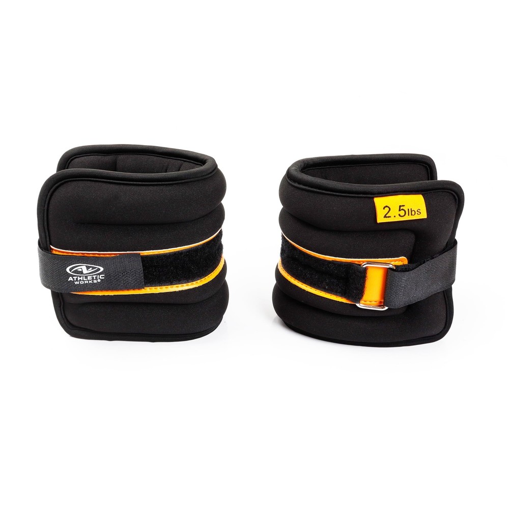 (2 pack 5lb Pair Ankle & Wrist Weights 2pcs Each One is 2.5LBS Adjustable Strap