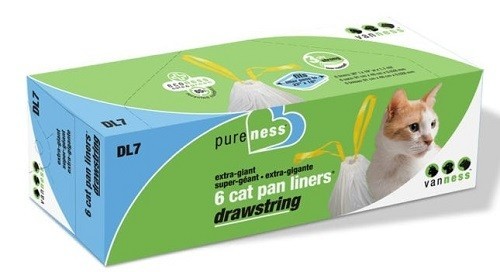 Van Ness Extra-Giant 6 Cat Pan Liners - Drawstring Liner DL7.  Two Pack.