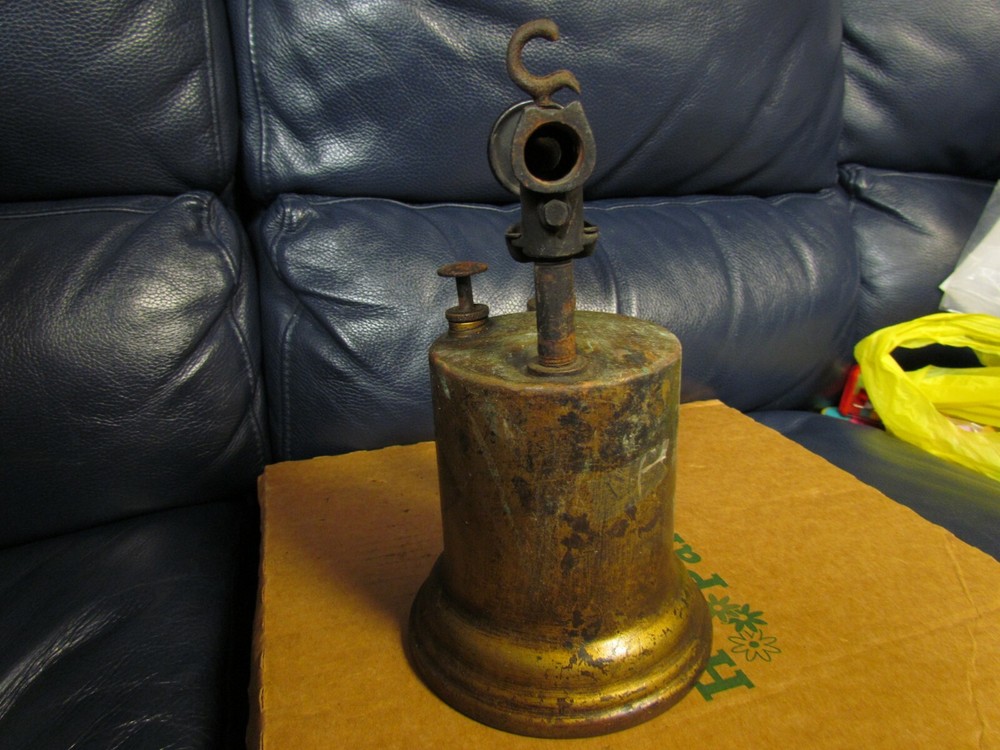 Vintage Antique Turner Brass Soder Torch Gas Blow Torch (9)