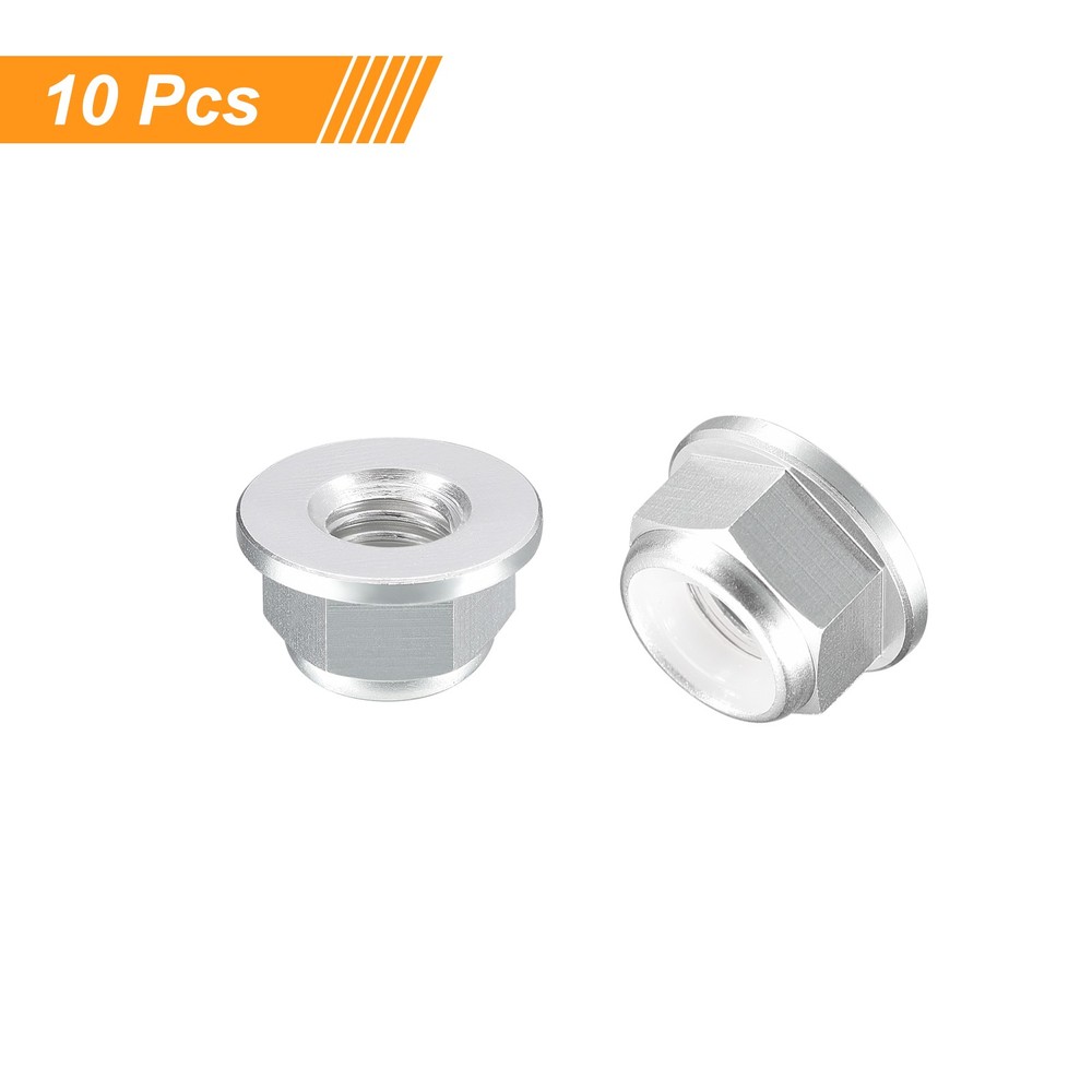 Nylon Insert Hex Lock Nuts, 10pcs - M2.5x0.45mm Self-Locking Nut(Silver)