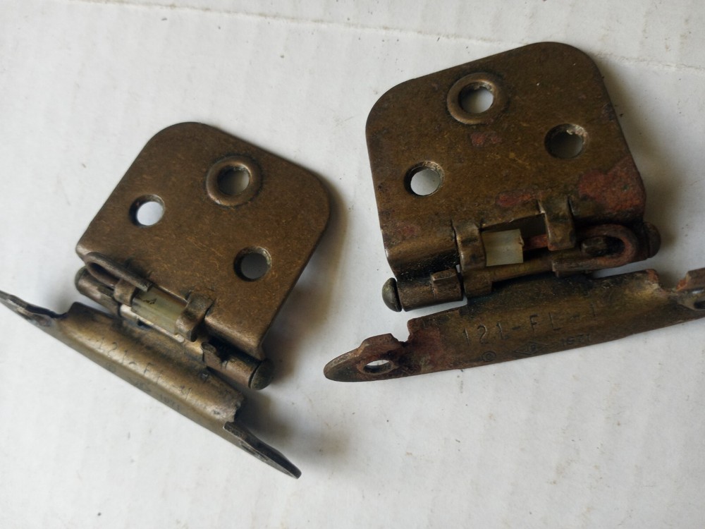 28 Antique CABINET Hardware HINGES set NO SCREWS
