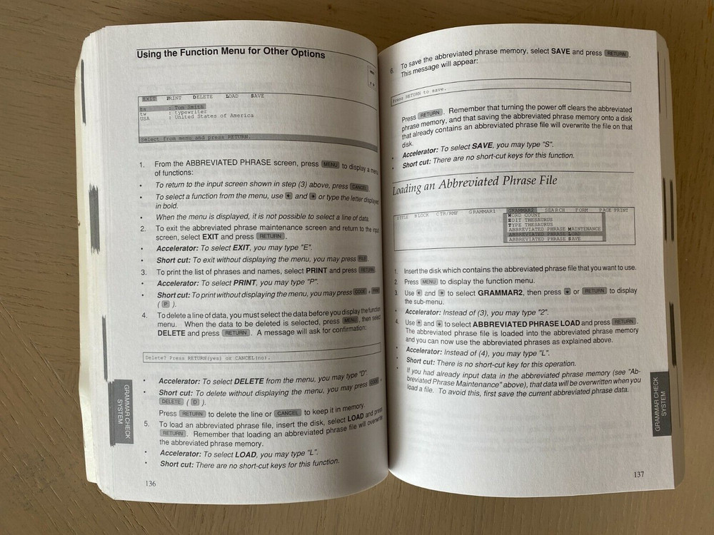 Brother LCD Word Processor Manual ms-dos instruction Guide circa 1994.