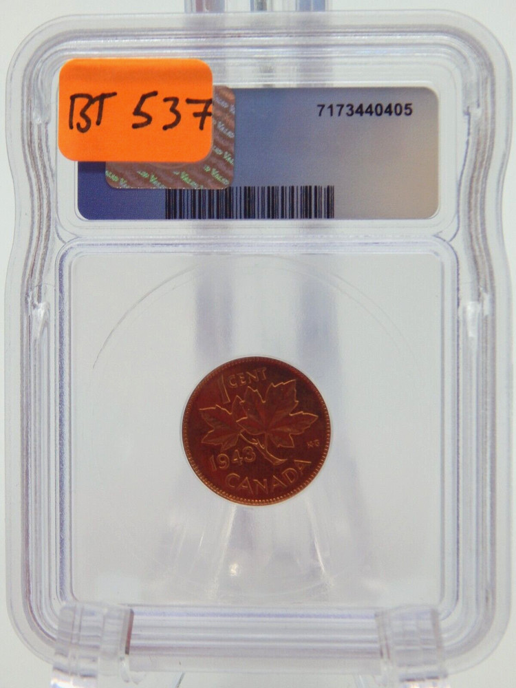 1943 CANADA MS64 PL - ICG GRADED Canadian 1 CENT (BT537)