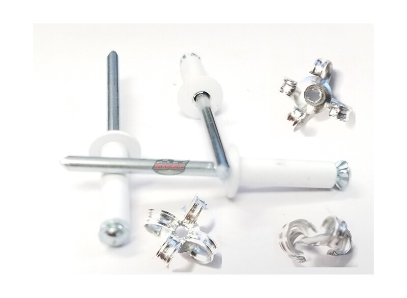 White 3/16" Rivet Small Head Exploding Banana Peel Aluminum Pop Rivets 100 pack