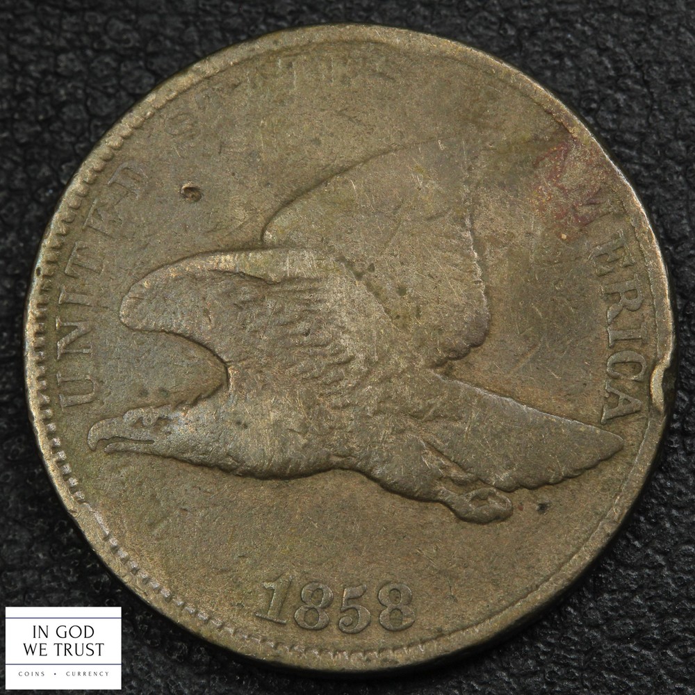 1858 Large Letters Flying Eagle Cent 1C