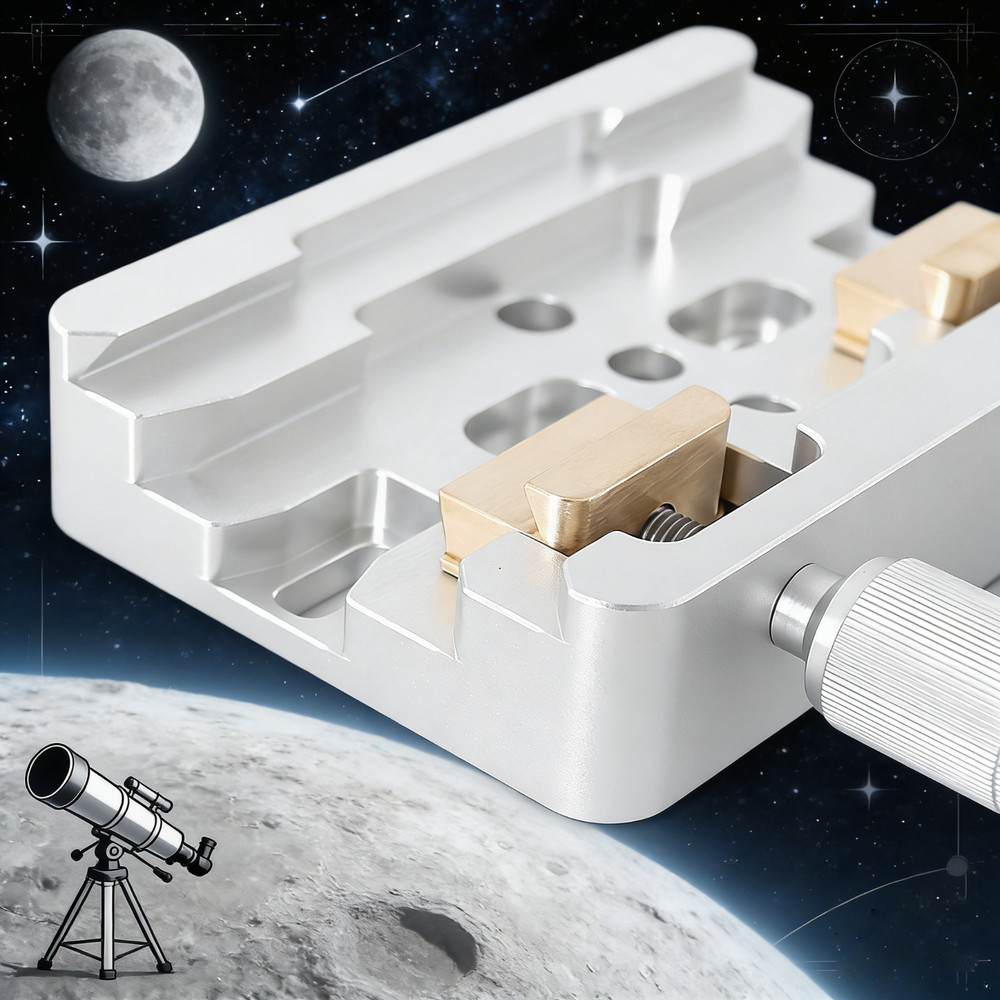 silver Dovetail Clamp Double Fixed Dovetail with Locking Screws for Telescope US