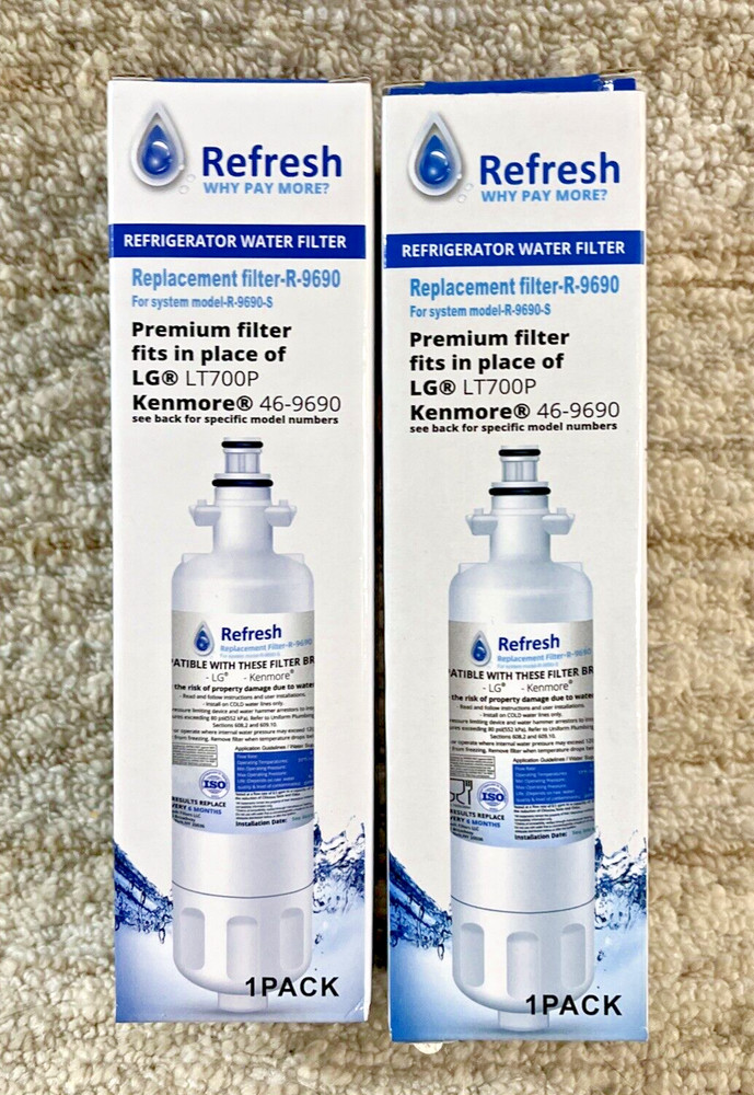 2 NEW Refresh Replacement Water Filter  R 9690 For Kenmore Refrigerators
