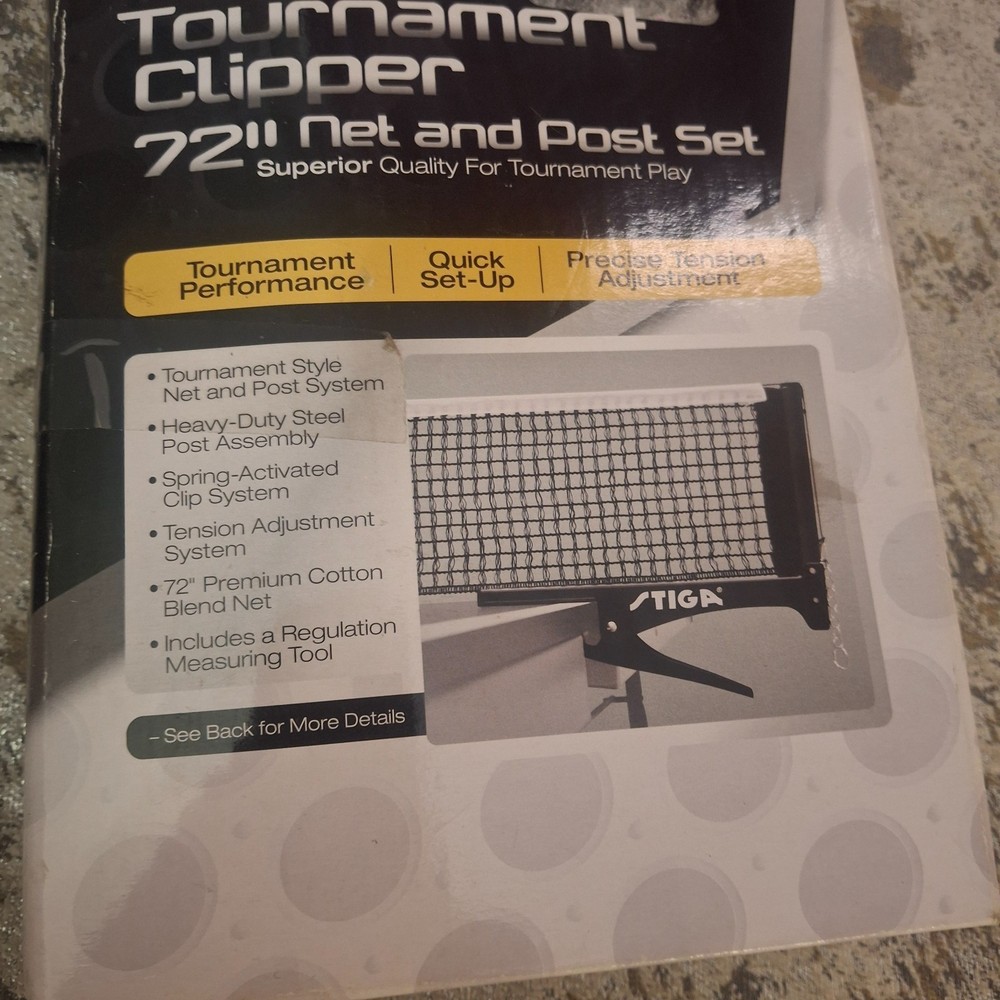 Stiga MasterSeries Tournament Clipper 72" Net & Post Set *Missing Bracket*