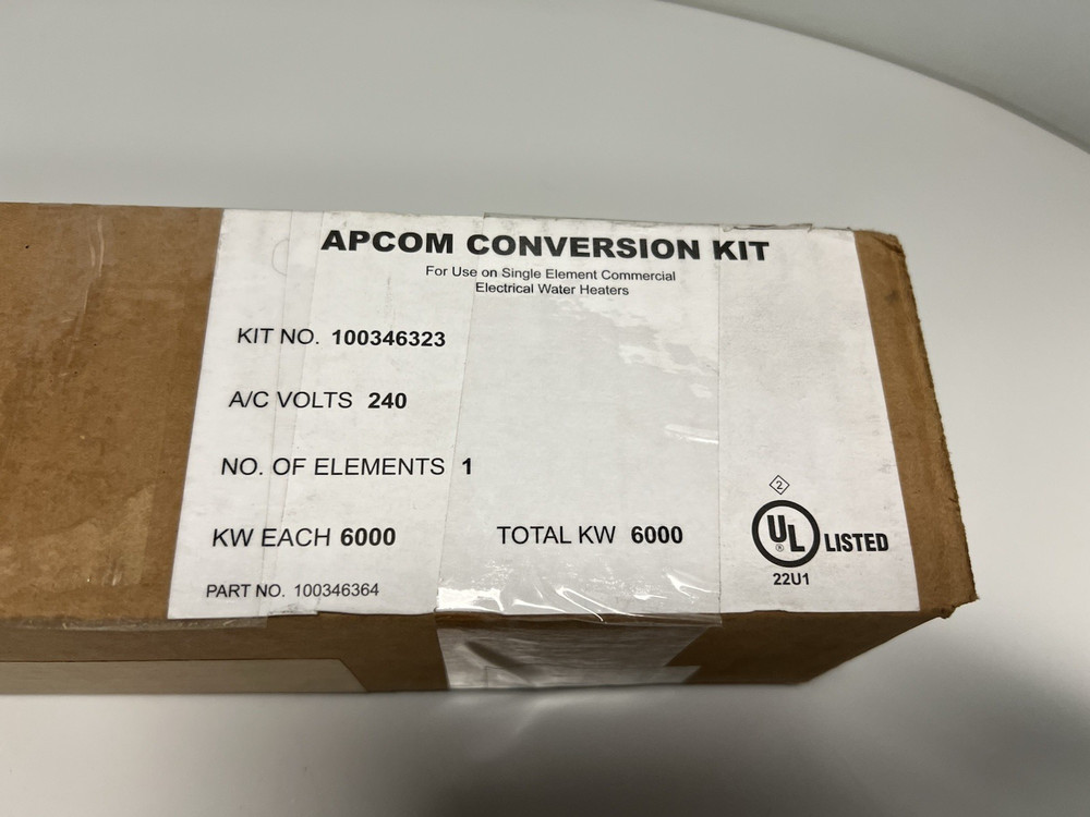 NEW, APCOM, 100346323, WATER HEATER ELEMENT CONVERSION KIT, 240V. (18L-1)