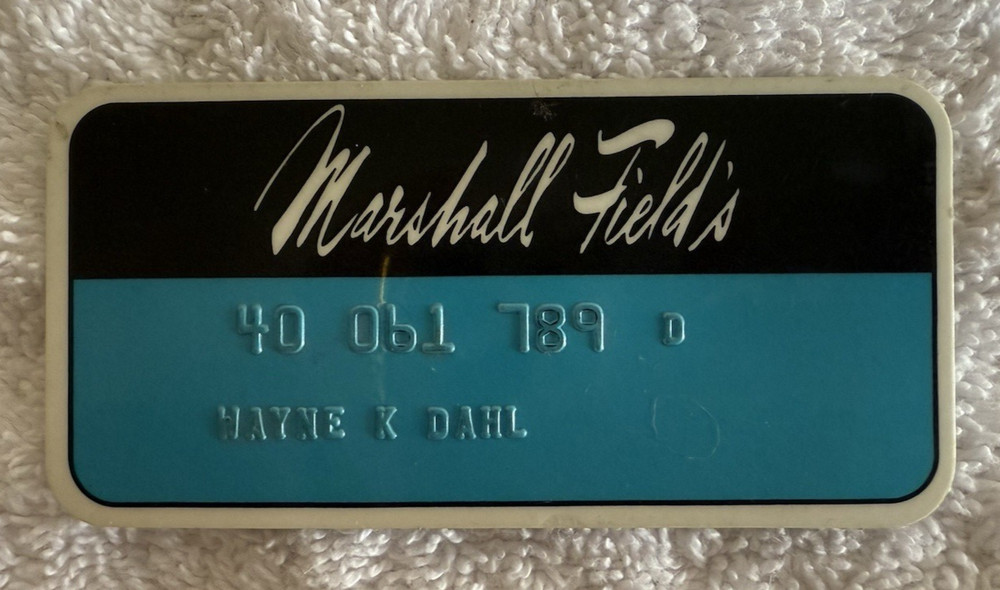 Vintage Marshall Fields Charge Card Signed