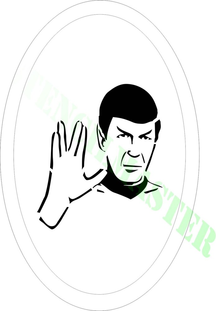 SPOCK Star Trek STENCIL  Size - 65mm each