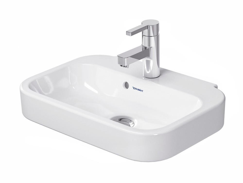 Duravit 070950-1HOLE Happy D.2 14" Ceramic Vanity Top - White / Glazed Underside