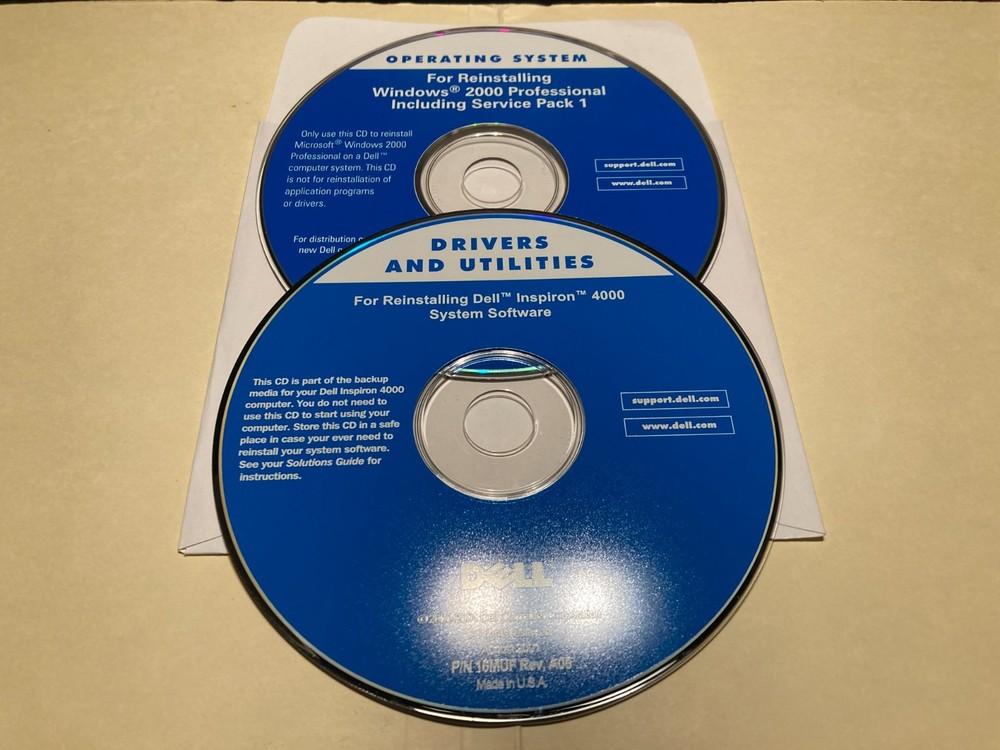 Microsoft Windows 2000 Professional OEM / DELL w/ 2x Product Keys & Restore CD