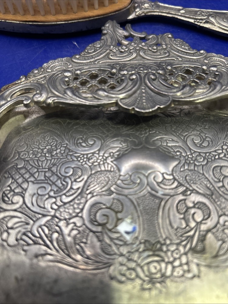 Vintage Silver Plated Crumb Tray Missing Top Of Handle