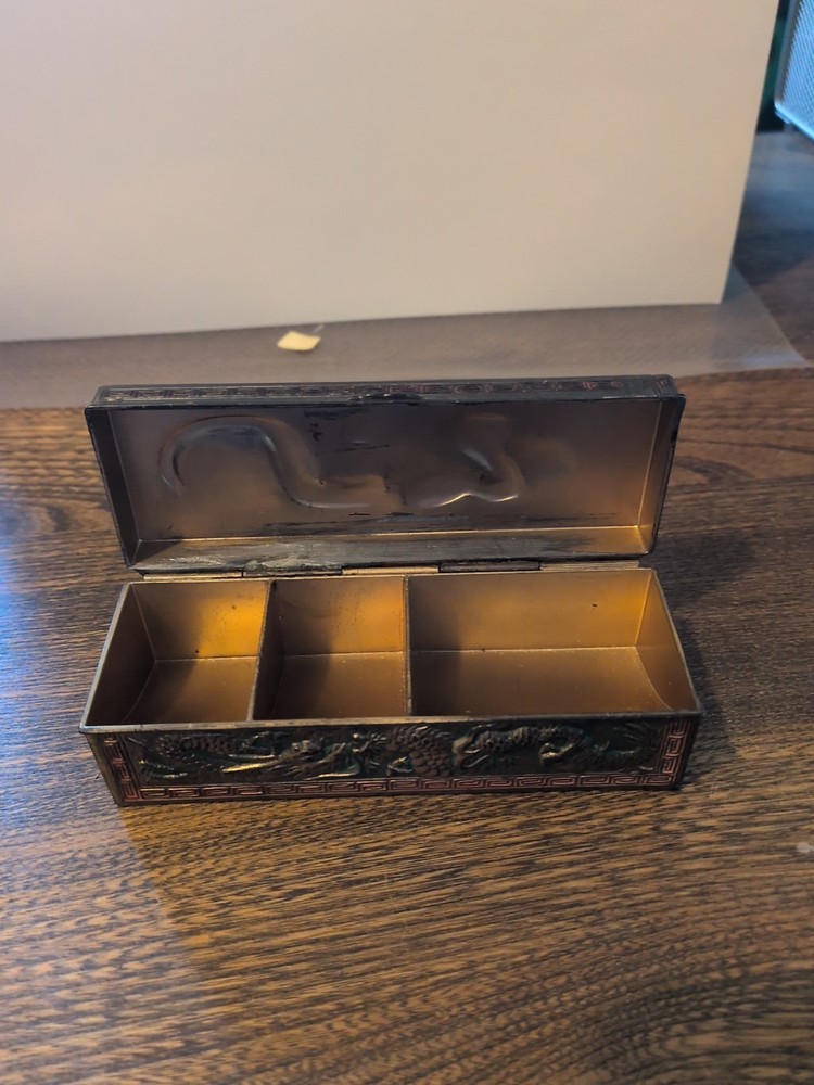 Vintage Brass Oriental Stamp Dispenser